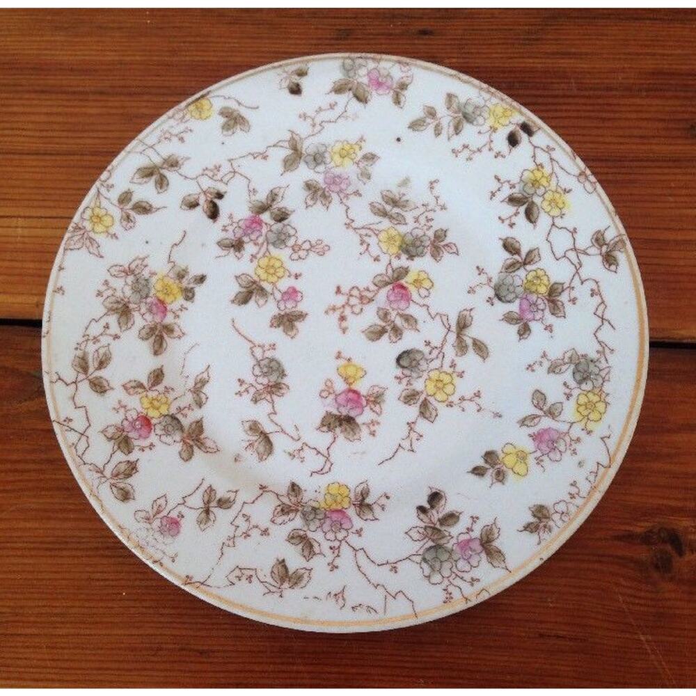 Vtg Antique R Made in Germany Bavaria Floral Flowers China 6.25" Dessert Plate